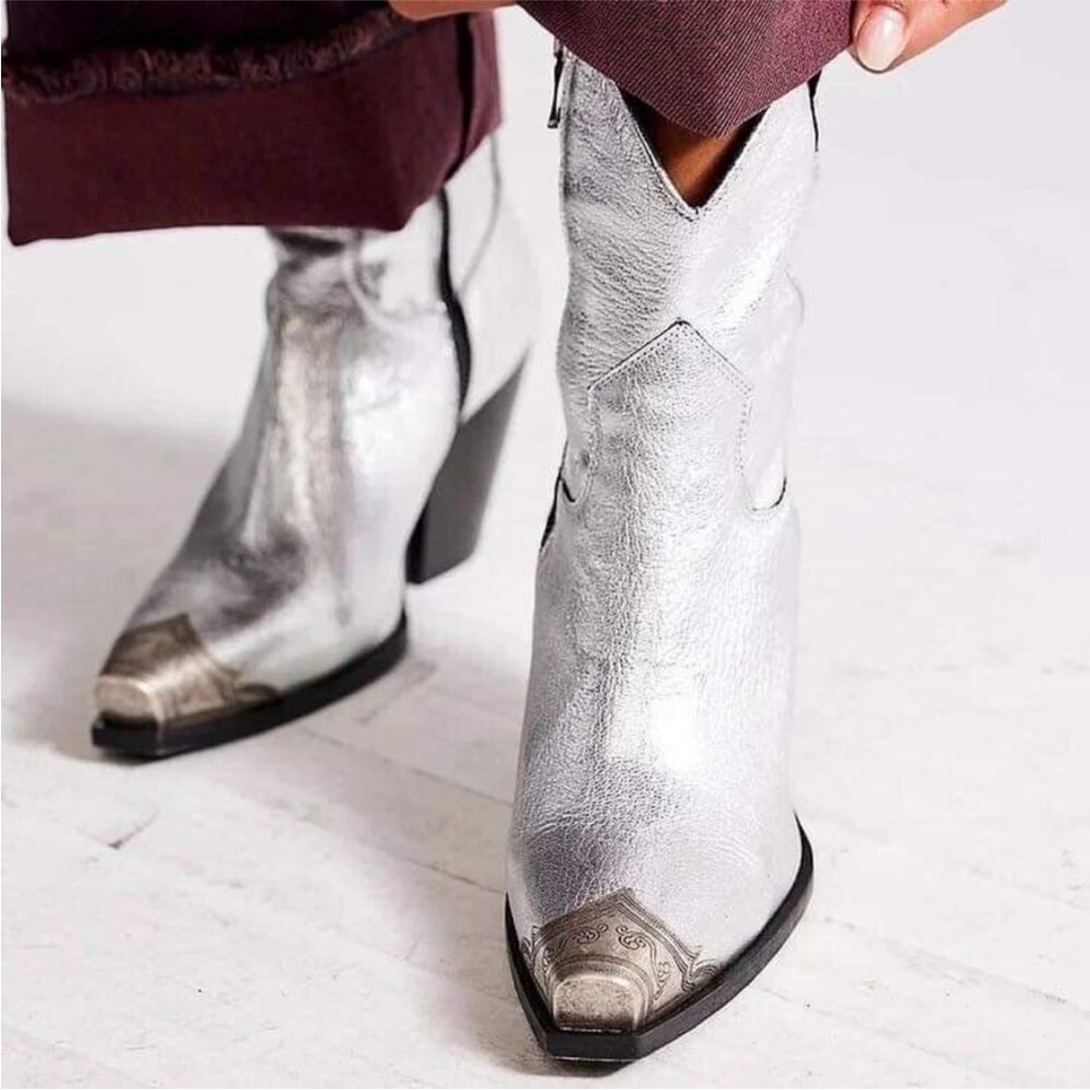 Free People  Brayden Western Boot Pewter Size 9 NWT - Picture 16 of 17